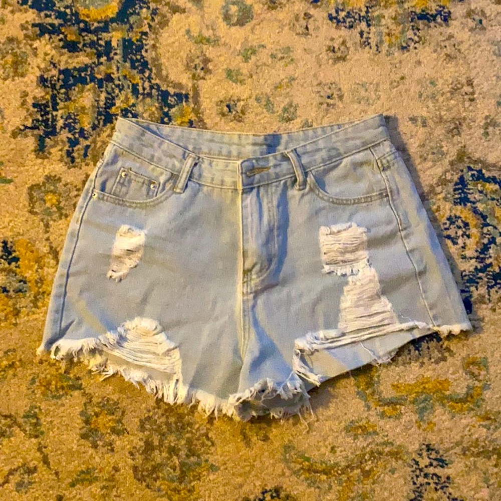 SHEIN Women’s Denim Distressed Shorts NWOT
